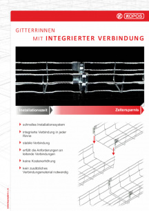 Gitterrinnen mit integrierter verbindung